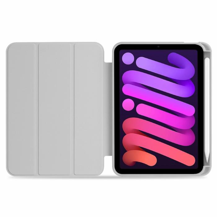 Bild 5,  iPad Mini 2024/2021 Fodral Slim Tri-Fold Pennhållare Grå