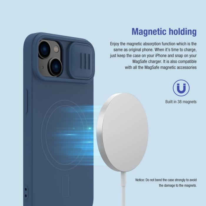 Bild 4, NILLKIN NILLKIN iPhone 14 Plus Skal MagSafe CamShield Silky Liquid Svart