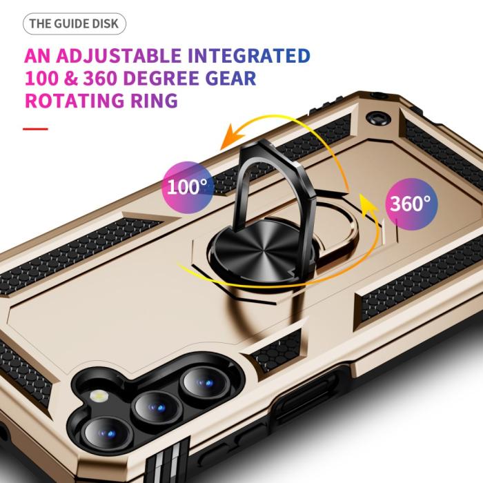 Bild 6,  Samsung Galaxy A15 5G Skal Armor Ring Hybrid Guld