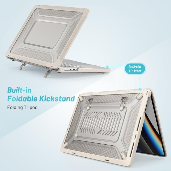 Bild 3,  MacBook Pro 16 2021-2023 Skal Med Kickstand Beige