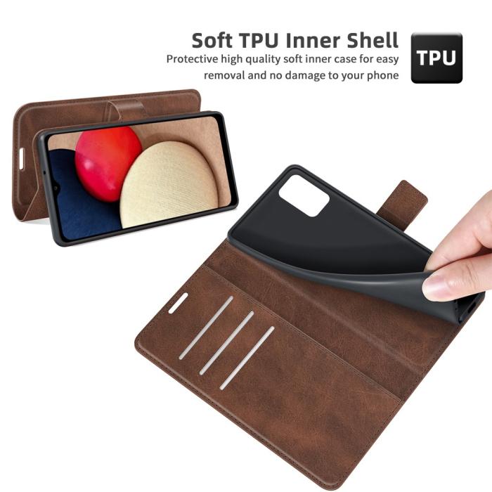 Bild 6,  Samsung Galaxy A03s Fodral Läder Brun