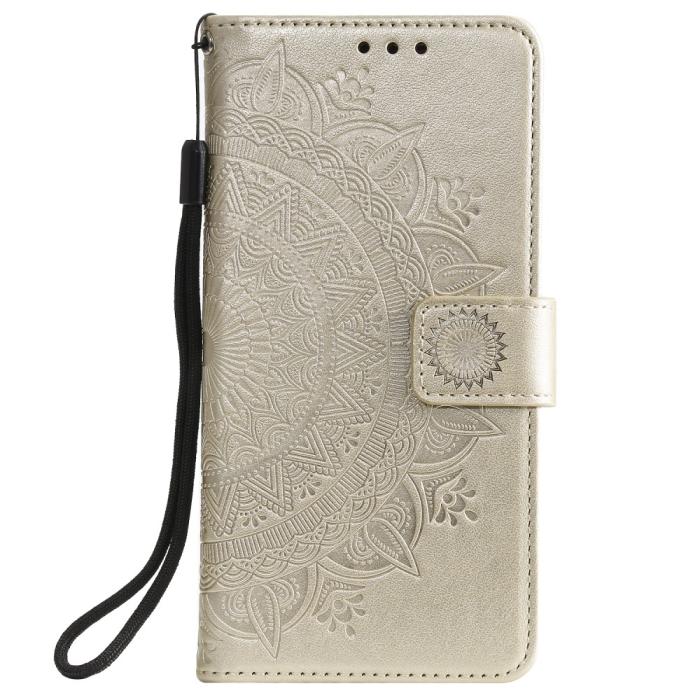Bild 2,  Nokia G10 / G20 Fodral Tryckt Mandala Läder Guld
