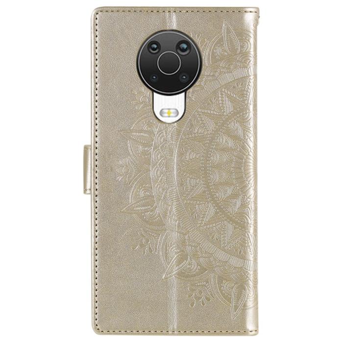 Bild 3,  Nokia G10 / G20 Fodral Tryckt Mandala Läder Guld