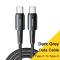 ESSAGER ESSAGER 2m 240W PD USB-C - USB-C Nylonkabel Svart