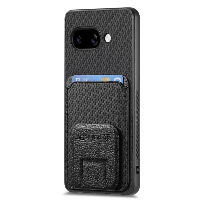 Bild 2,  Google Pixel 9a Skal Korthållare Kickstand Kolfiber Textur
