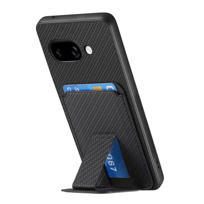 Bild 3,  Google Pixel 9a Skal Korthållare Kickstand Kolfiber Textur