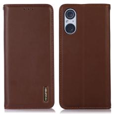 KHAZNEH KHAZNEH Sony Xperia 5 V Fodral RFID &Auml;kta L&auml;der Brun