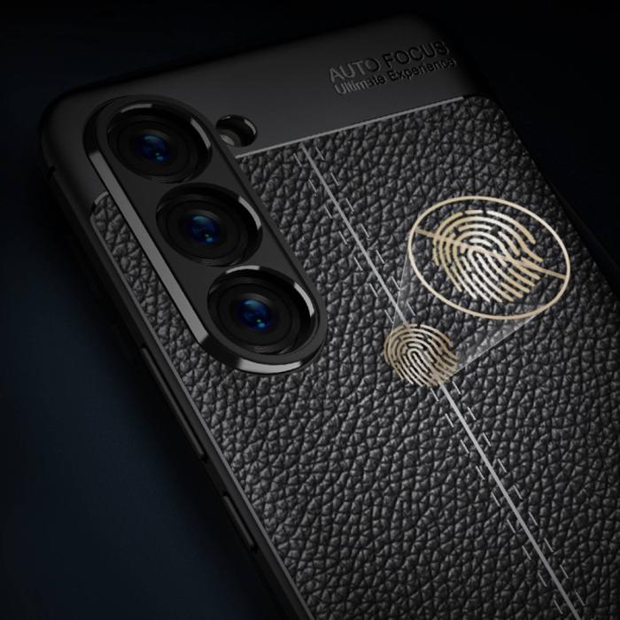 Bild 5,  Samsung Galaxy S23 Plus Skal Litchi Textur Svart