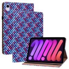  iPad Mini 2024/2021 Fodral V&auml;vd Textur Bl&aring;/Rosa