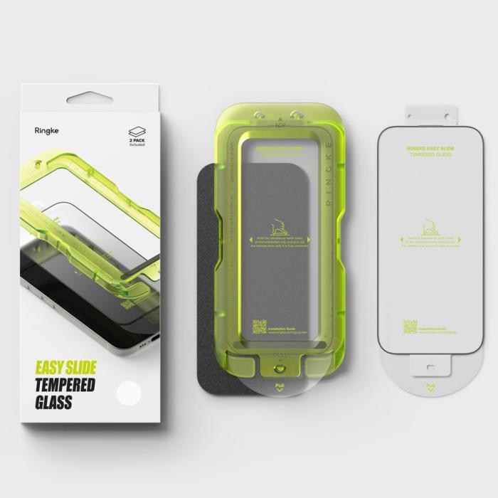 Bild 5, Ringke Ringke iPhone 17 2-PACK Easy Slide Skärmskydd Härdat Glas