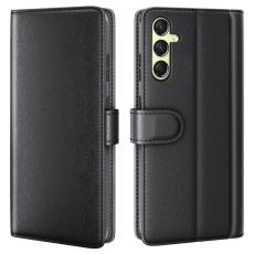  Samsung Galaxy A16 Fodral Premium &Auml;kta L&auml;der Svart