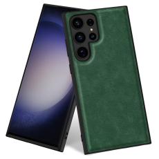  Galaxy S24 Ultra L&auml;derbelagt Hybrid Skal Gr&ouml;n