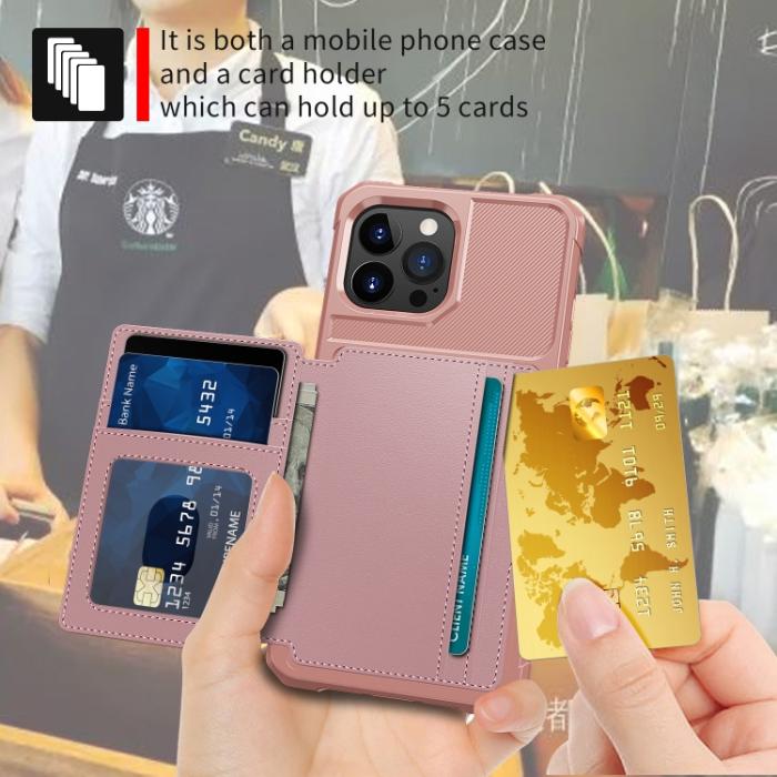 Bild 4,  iPhone 14 Pro Skal Med Plånboksfunktion Roséguld