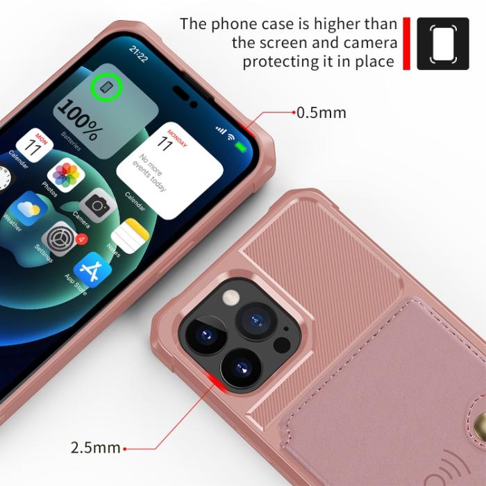 Bild 6,  iPhone 14 Pro Skal Med Plånboksfunktion Roséguld