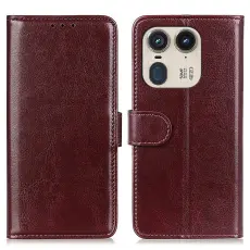  Motorola Edge 50 Ultra 5G Crazy Horse L&auml;der Fodral Brun