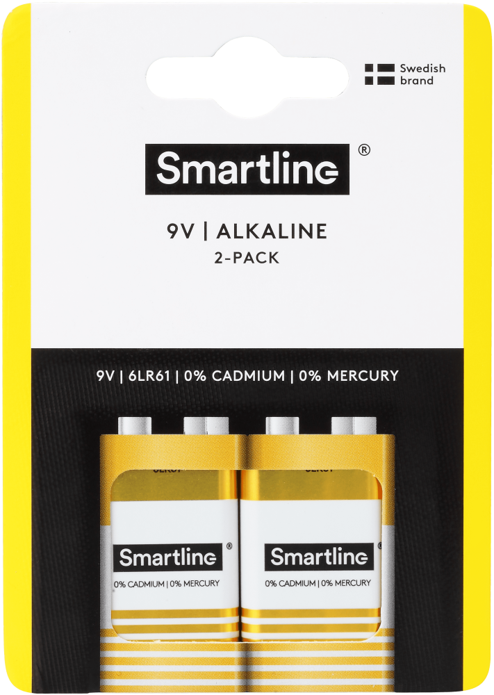 Smartline Smartline 6LR61 9V Alkaliskt Batteri 2-pack