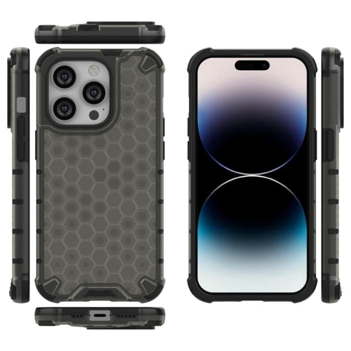 Bild 4,  iPhone 15 Pro Max Skal Honeycomb Shockproof Svart