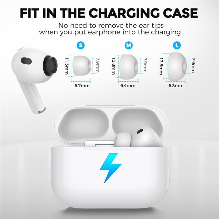 Bild 6, AHASTYLE AHASTYLE 3-PACK AirPods Pro 3 Öronpluggar Silikon Vit