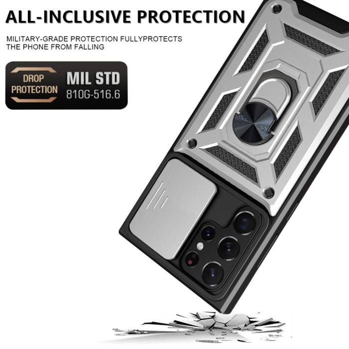 Bild 2,  Samsung Galaxy S23 Ultra Skal Ring CamShield Silver