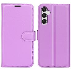  Samsung Galaxy A25 5G Fodral Litchi L&auml;der Lila