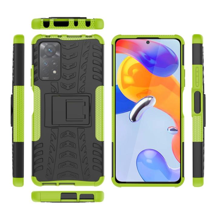 Bild 6,  Xiaomi Redmi Note 11 Pro 5G Skal Stöttåligt med Stöd Grön