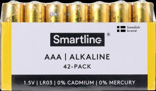 Smartline Smartline Alkaliskt Batteri AAA LR03 1.5V 42-pack