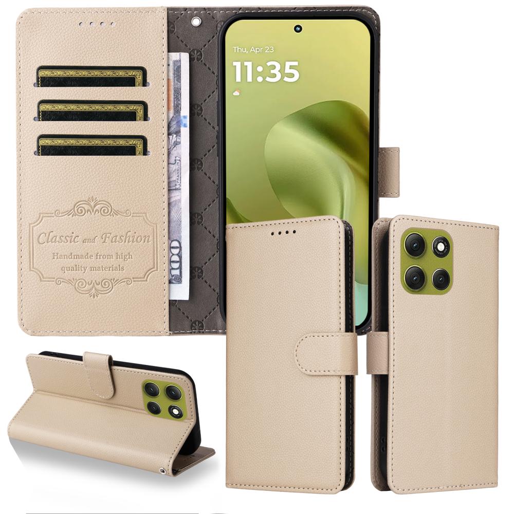  Motorola Moto G86 Power / G86 5G Fodral Läder Beige