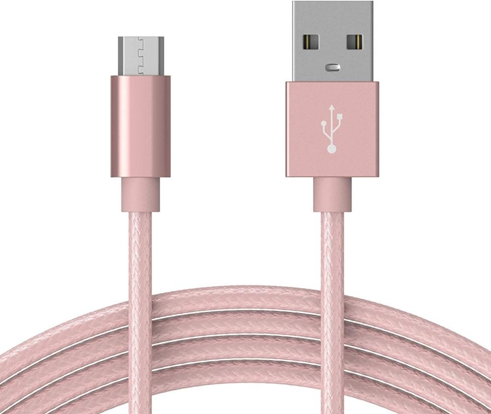 Rock ROCK 1m Micro-Usb Nylon Kabel - Roséguld