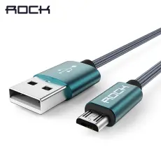 Rock ROCK 1m Micro-Usb Nylon Kabel - M&ouml;rk Bl&aring;