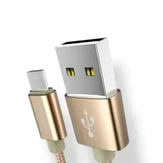 Rock ROCK 1m Micro-Usb Nylon Kabel - Guld