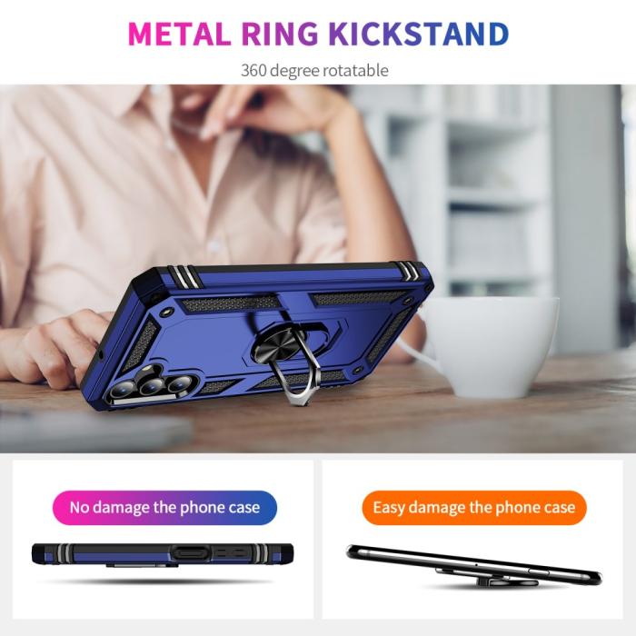 Bild 5,  Samsung Galaxy A15 5G Skal Armor Ring Hybrid Blå