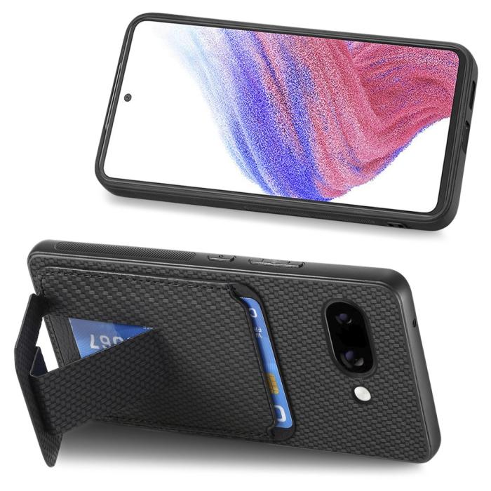 Bild 5,  Google Pixel 9a Skal Korthållare Kickstand Kolfiber Textur