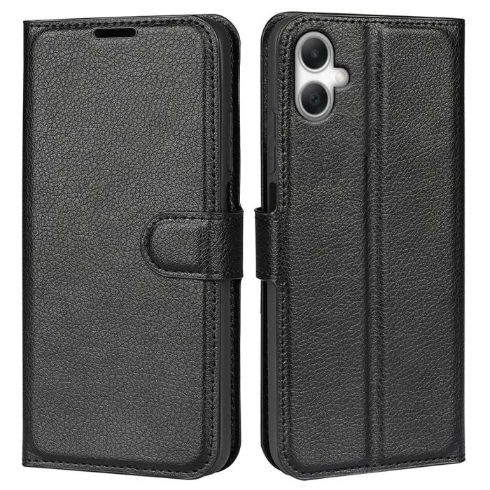 Bild 2,  Samsung Galaxy A07 Fodral Litchi Läder Svart