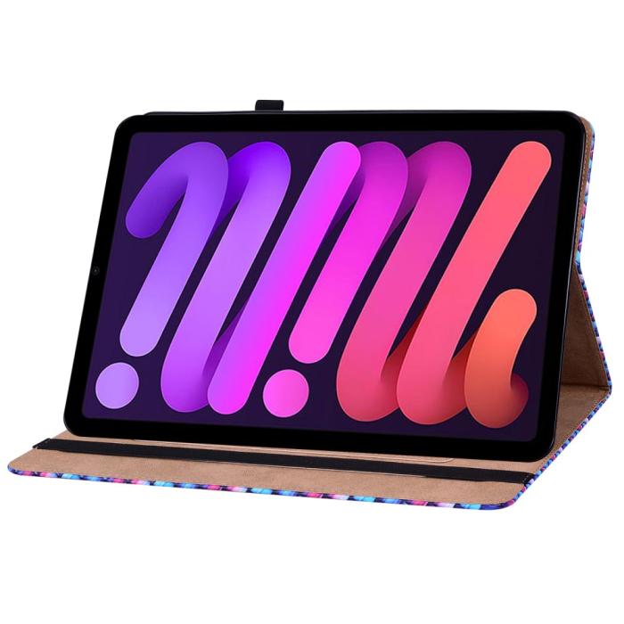 Bild 4,  iPad Mini 2024/2021 Fodral Vävd Textur Blå/Rosa