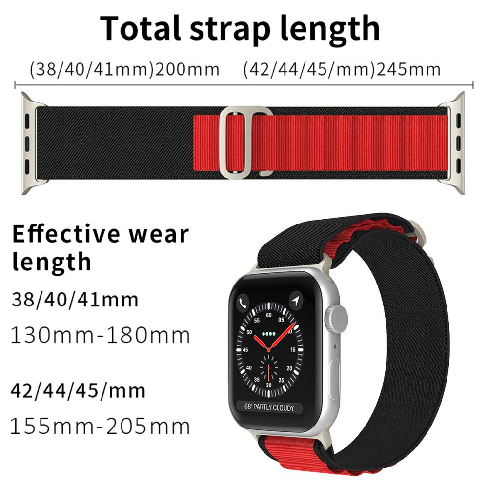 ColorPop Apple Watch 38/40/41/42 mm Armband Alpine Pro Loop Svart/Röd
