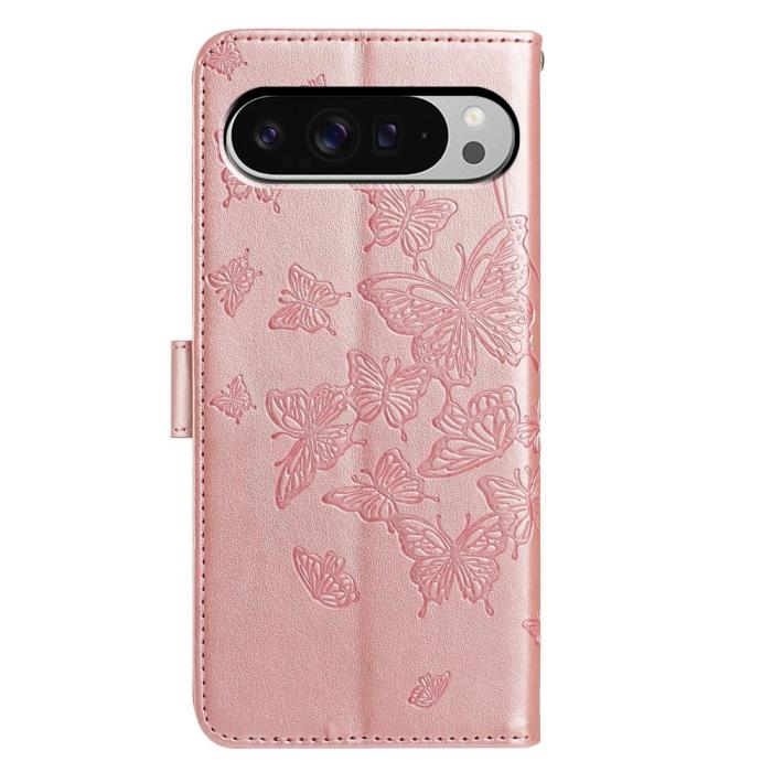 Bild 5,  Google Pixel 10 Pro XL/ 9 Pro XL Fodral Fjäril Tryck Roséguld