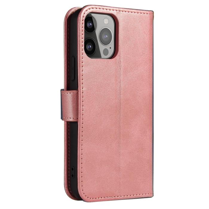 Bild 3,  iPhone 14 Fodral Solid Läder Roséguld