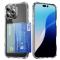  iPhone 16 Pro Skal Med Kortfack TPU Transparent