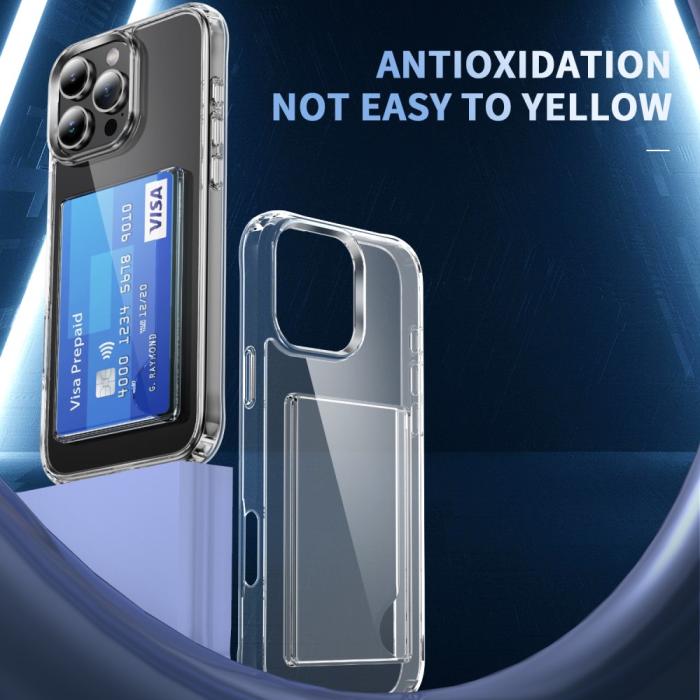 Bild 4,  iPhone 16 Pro Skal Med Kortfack TPU Transparent