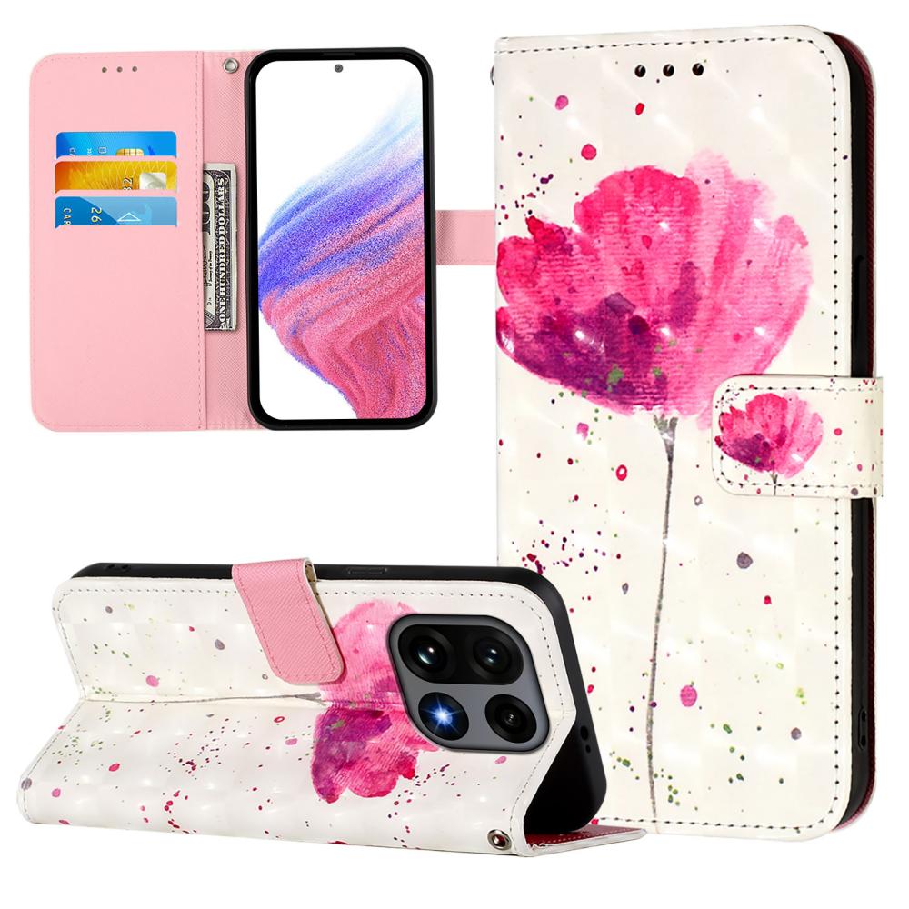  OnePlus 15 Fodral Med Tryck Rosa Blomma