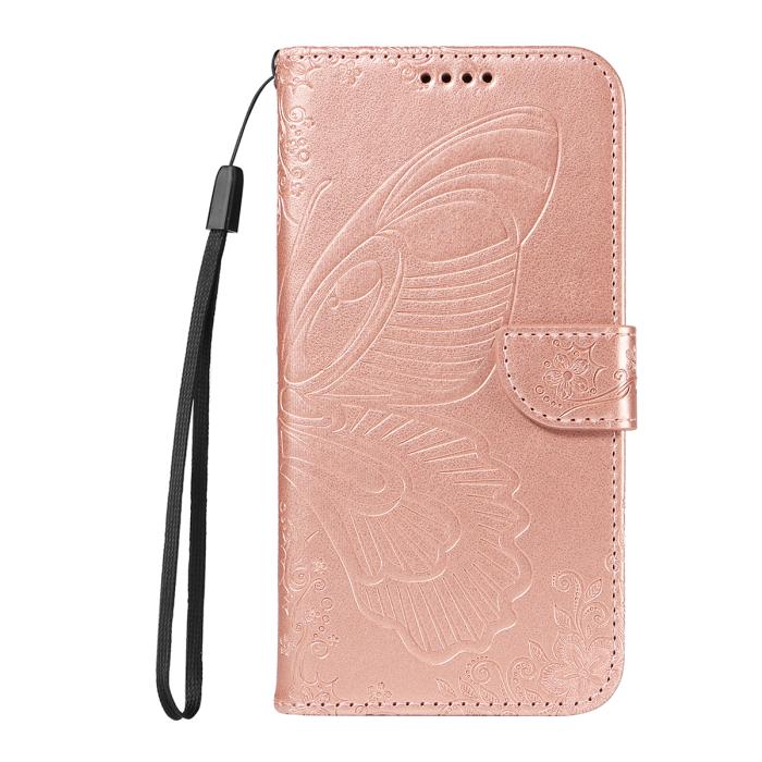 Bild 6,  Motorola Edge 70 Fodral Med Fjäril Tryck Roséguld