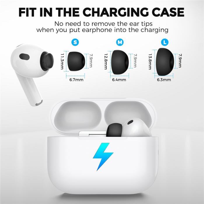 Bild 6, AHASTYLE AHASTYLE 3-PACK AirPods Pro 3 Öronpluggar Silikon Svart
