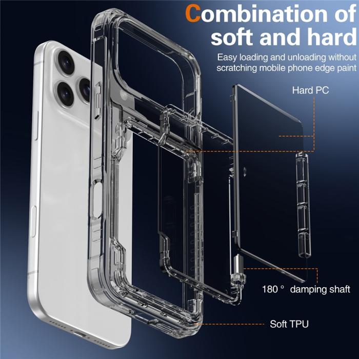 Bild 4,  iPhone 17 Pro Max Skal Kickstand Med Kortfack Tonad Svart