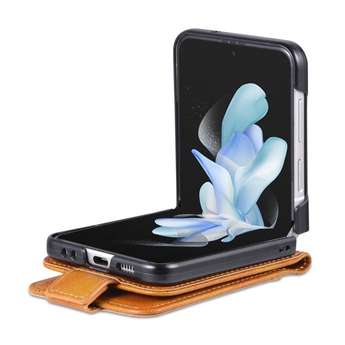 Bild 4, AZNS AZNS Galaxy Z Flip 5 Fodral Läder Brun