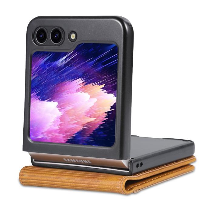 Bild 5, AZNS AZNS Galaxy Z Flip 5 Fodral Läder Brun