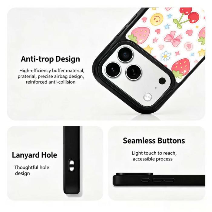 Bild 3,  iPhone 18 Pro / 17 Pro Skal MagSafe UV-Mönster Körsbär