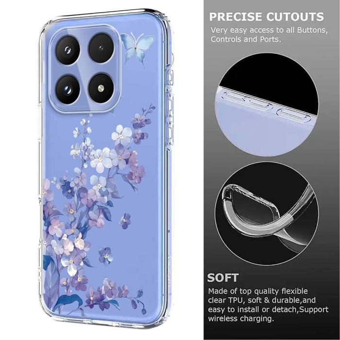 Bild 5,  Xiaomi 17 Skal TPU Blommor Violer