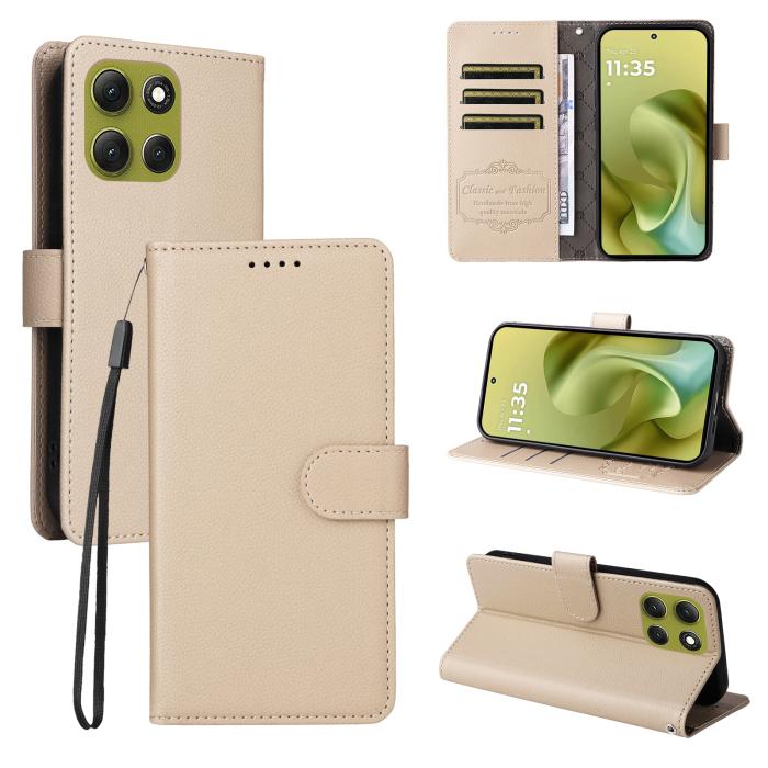 Bild 4,  Motorola Moto G86 Power / G86 5G Fodral Läder Beige
