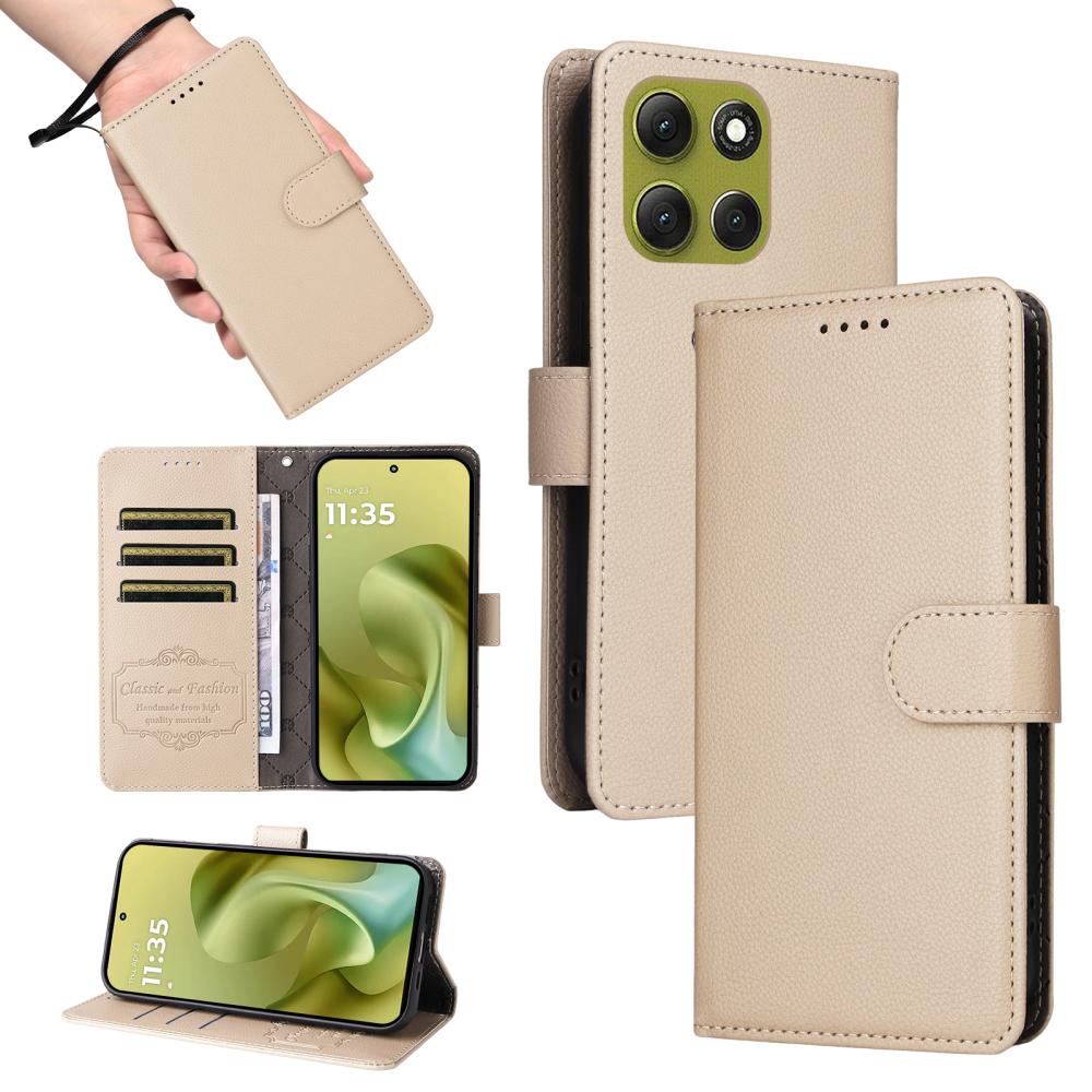  Motorola Moto G86 Power / G86 5G Fodral Läder Beige