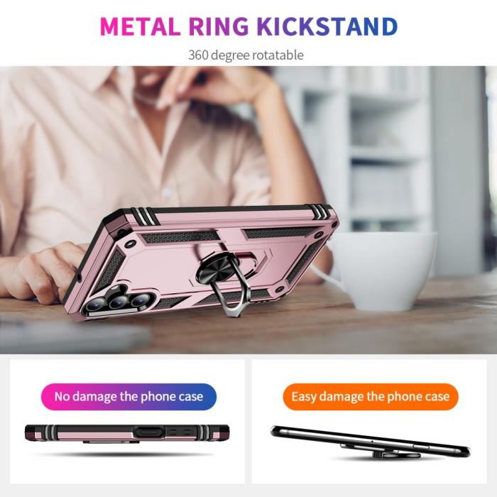 Bild 5,  Samsung Galaxy A15 5G Skal Armor Ring Hybrid Roséguld